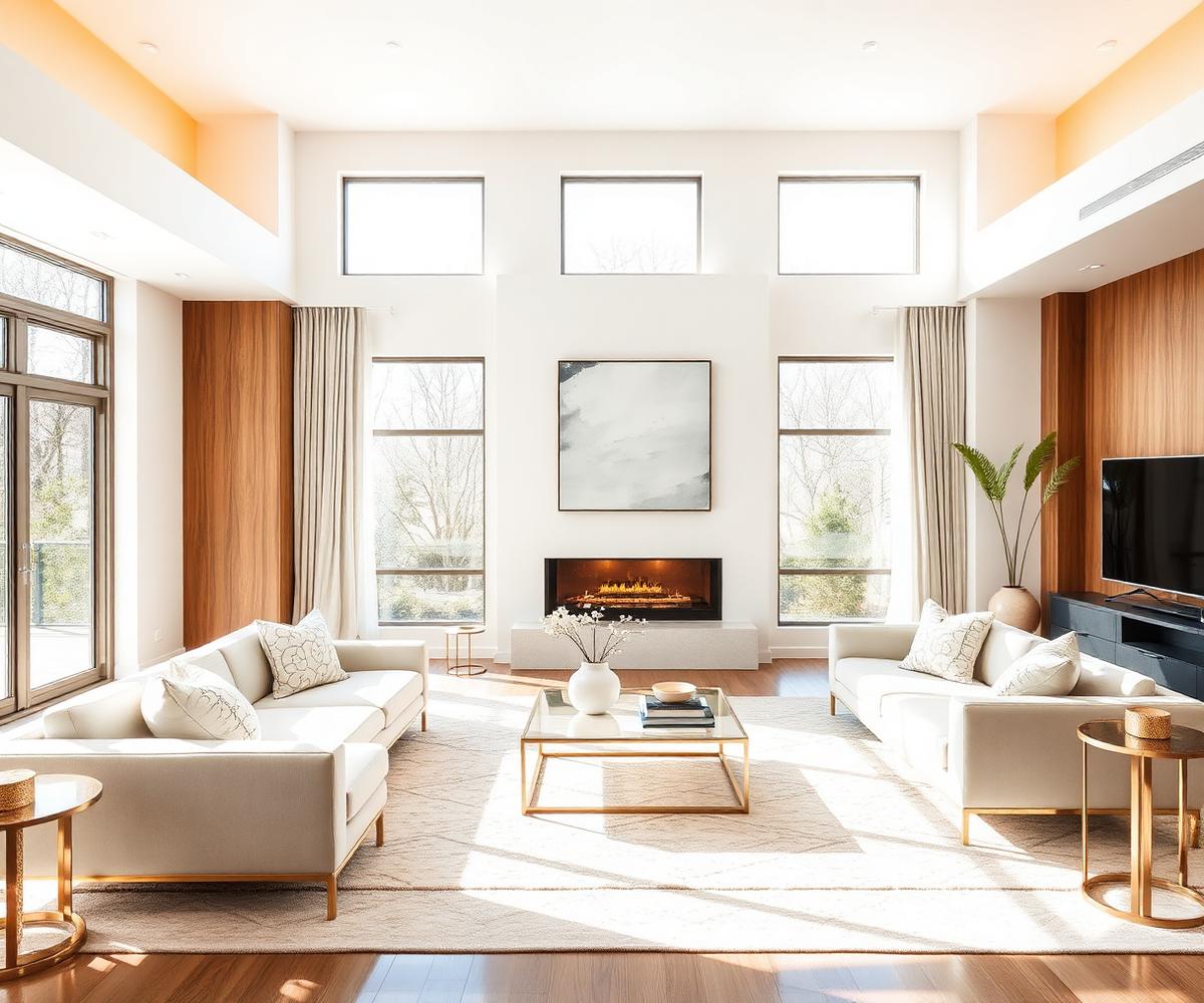 Bright modern living room interior of a premium residential home